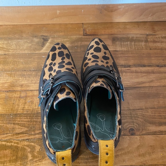 PSKAUFMAN LOAFERS SIZE 9 leopard pony hair and leather - Picture 2 of 6